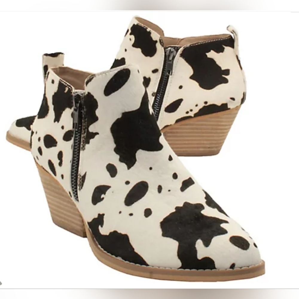 Women's Volatile, Gracemont Boot PVV700-BLKWHT Black / White Fur Leather western